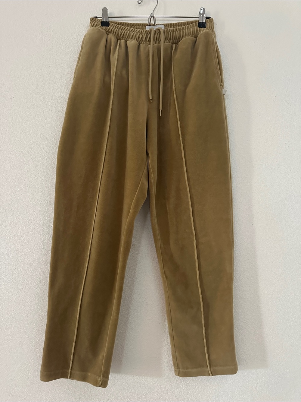 EUC! Men's STANDARD CLOTH Khaki/Tan Casual Velour Drawstring Pants, Medium